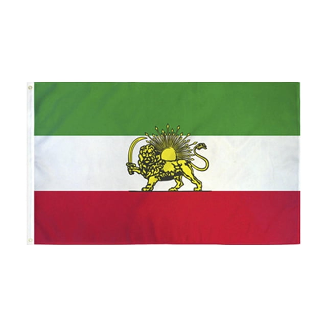 harayaa Former Iranian Flag Persia Banner Double Sided Print Polyester Old Historic Iran Style D