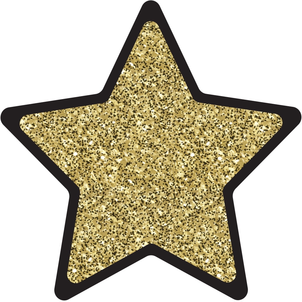 Sparkle and Shine Solid Gold Glitter Stars Cut-Outs (Other)