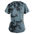 thumbnail image 3 of YDKZYMD Scrub Tops for Women Joggers Set Tie Dye with Pockets Workwear Short Sleeve Scrubs Plus Size Petite V Neck Scrub Tops Nurse Uniform Graphic Jogger Scrub Shirt Turquoise XL, 3 of 3