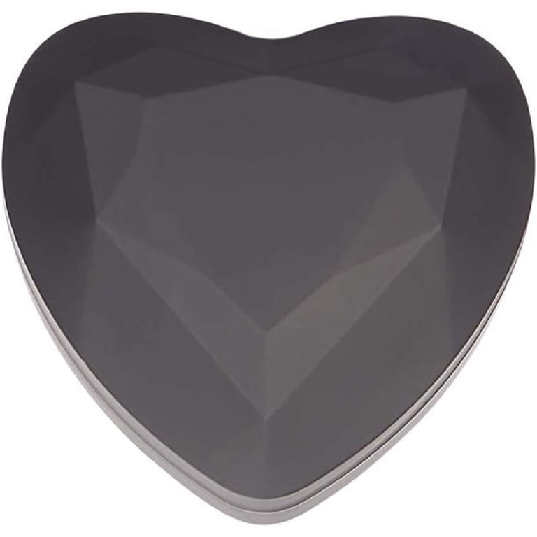 Heart Shaped Ring Box with LED Light, Black Velvet photo 6