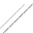 thumbnail image 2 of Wellingsale 14k White Gold Polished Solid 3mm Figaro 3+1 Concave Chain Necklace - 24", 2 of 6