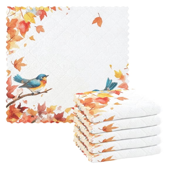 6 Pieces of Kitchen Towels 11x11Inch Kitchen Dish Cloths Kitchen Dish Towels Reuseable Cleaning Cloths The Blue Bird
