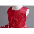 thumbnail image 5 of LUOGENLI Summer Dresses for Girls 12-14 Floral Toddler Kid Girl Lace Sleeveless Princess Gown Party Dress Clothes Dresses for Girls 10-12 Floral Summer Dresses for Girls 10-12 Preppy Red 6-7 Years, 5 of 9