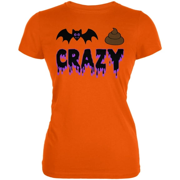 Old Glory Juniors Halloween Bat Poop Crazy Short Sleeve T Shirt