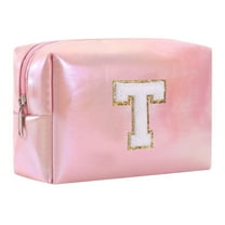 Large Capacity Embroidered Alphabet Cosmetic Bag Travel Toiletry Organizer Storage Clutch Handbag