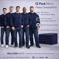 thumbnail image 2 of BILLIONHATS 12 Pack Mens Adult Crewneck Fleece Lined Pullover Sweatshirt Bulk, Navy Color, Wholesale Multipack Donation for Homeless (2X-Large), 2 of 6