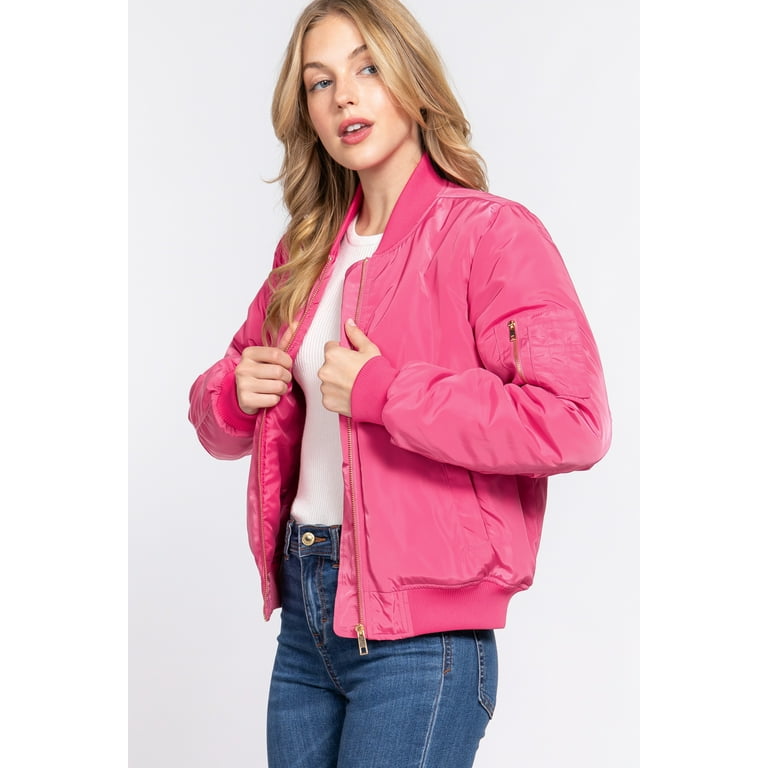 Hot pink bomber jacket online