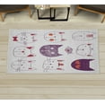 thumbnail image 1 of Cat Decorative Rug, Pets Moustache Bow Tie Hat Crown Fluffy and Fish Humor Faces Graphic, Quality Carpet for Bedroom Dorm and Living Room, 6 Sizes, Dark Purple, by Ambesonne, 1 of 1
