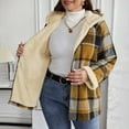 thumbnail image 5 of Winter Plaid Fleece Hooded Jackets for Women Fashion Casual Zip up Long Sleeves Warm Coat, 5 of 7