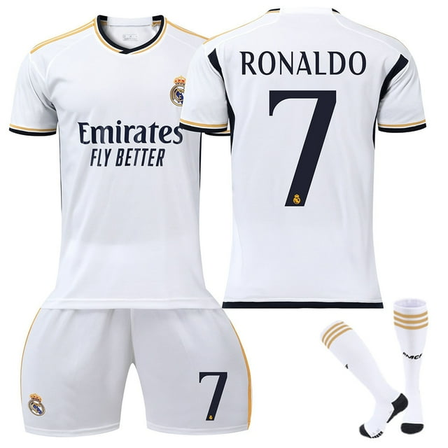 23-24 Ronaldo 7 Real Madrid Jersey New Season Latest Adult Kids Soccer Jerseys Z- Perfet Kids 26(140-150cm)