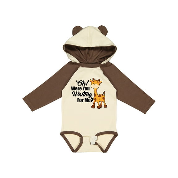 Inktastic Oh Were You Waiting for Me with Baby Giraffe Boys or Girls Long Sleeve Baby Bodysuit