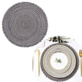 thumbnail image 5 of Round Placemats Heat Resistant Washable Non-Slip Woven Braided Table Mats Cotton Polyester Circle Insulated Place Mats for Dining Table Kitchen & Home Decor, 1Pc, Non-Slip & Reusable(Grey,14x14"), 5 of 7