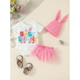 Baby Easter Shorts Set Letter Bunny Carrot Print Romper Shorts Hat Set