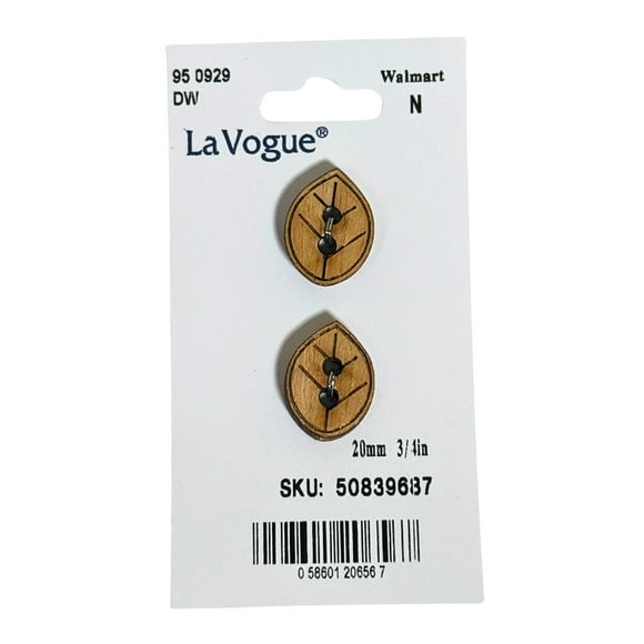 LA VOGUE Buttons, Natural Material - 2 pieces, 20mm (3/4in)