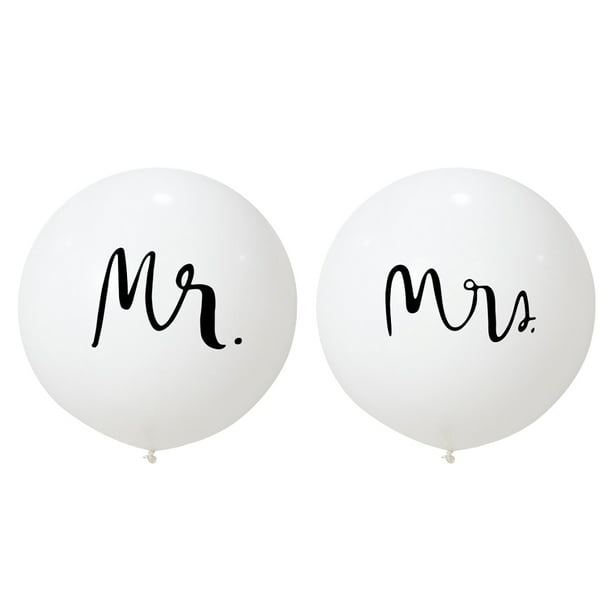 2 globos de látex de 36 pulgadas con la frase "MR MRS", hermosos globos decorativos para bodas y San Valentín.