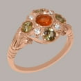 thumbnail image 2 of LBG British Made 10k Rose Gold Natural Citrine & Peridot Womens Anniversary Ring - 33 size options - Size 9.25, 2 of 7