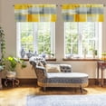 thumbnail image 4 of 2 Pack Valances Window Treatments Yellow and Grey Abstract Modern Art Blackout Drapes Adjustable Curtain Valances for Windows Living Room Kitchen Over Sink, 18x52 Inch Rod Pocket Valances, 4 of 6