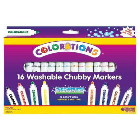 - Colorations Washable Chubby Markers - Set of 16 (Item # 16CHB)