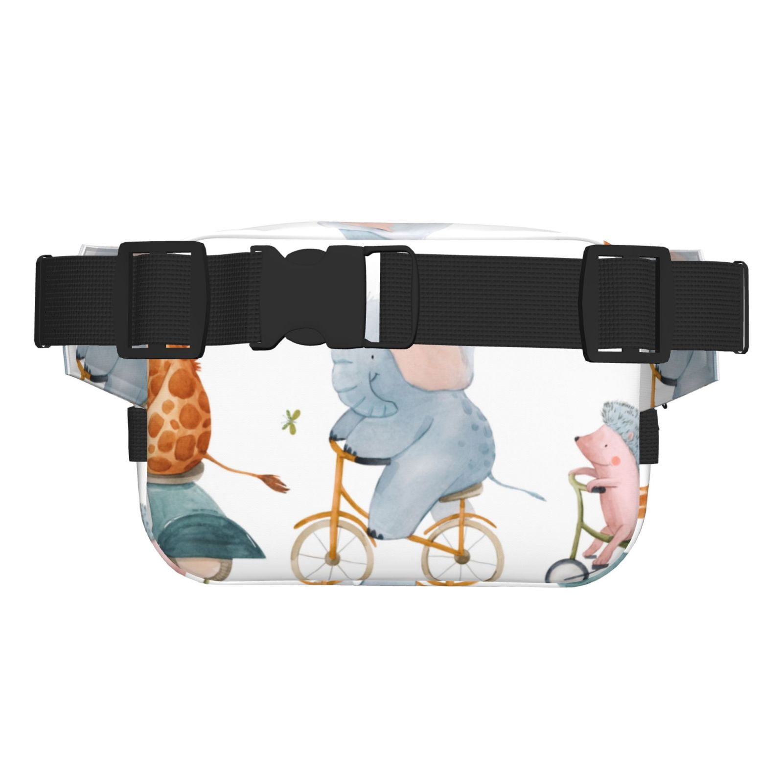 Picia Animals in Transport Print Square Double-Layer Waist Bag Mini Adjustable Waist Belt Bag Exercise Running Travel Hiking