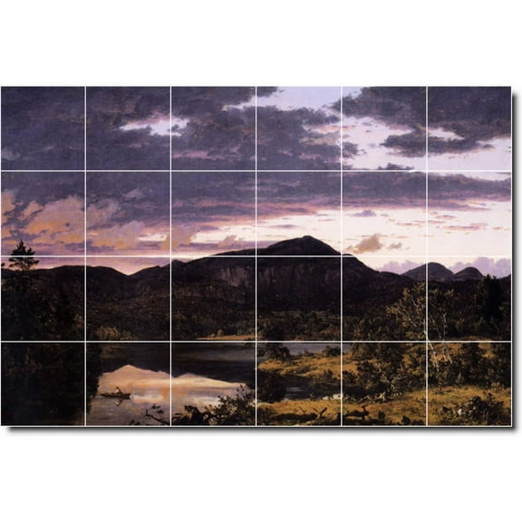 Ceramic Tile Mural-Frederic Church Landscapes Painting 214. 25.5" w x 17" h using (24) 4.25 x 4.25 ceramic tiles