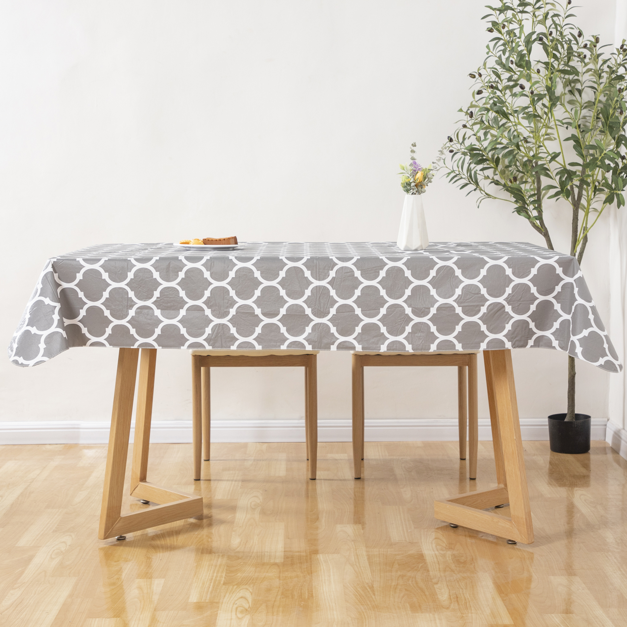 RAY STAR Christmas Rectangle Tablecloth 52x70 inch Waterproof Holiday Decoration Tablecloth Xmas Plastic SpillProof Table Cover