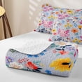 thumbnail image 4 of Erosebridal Cartoon Axolotl Twin Quilt Set, Kawaii Flower Twin Coverlet Set, Xmas Reversible, Soft Lilac, 2pcs (1 Bedspread and 1 Pillowcase), 4 of 7
