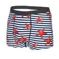 thumbnail image 5 of Goofa Starfish Navy Blue Stripe Printed Men's Boxer Briefs Underwear, Moisture-Wicking Underwear, Trunk,Soft and Breathable Cotton Underwear-, 5 of 9