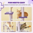 thumbnail image 4 of MWPO 63.8" Multi-Level Cat Tree with Condo and Scratching Post Tower, Purple, 4 of 9