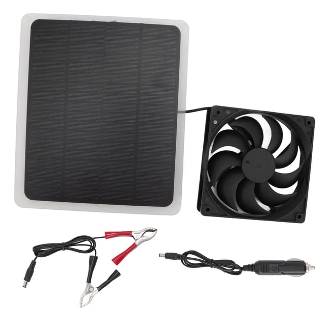Kit de ventilador de Panel Solar de 10W, ventilador de Panel de cargador Solar ligero para invernadero, casa de mascotas, casa en el árbol