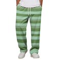 thumbnail image 3 of Mens Pants Wide Leg Horizontal Stripe Baggy Joggers Pockets | Relaxed Wide Leg, Soft Fabric, Striped Joggers for Men M, 3 of 8