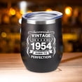 thumbnail image 4 of 70th Birthday Gifts for Women and Men - 1954 70th Birthday Decorations - 12 Oz Insulated Stainless Steel Wine Tumbler with Lid for Her Wife Mom Grandma Aunt Friend, Black, 4 of 4