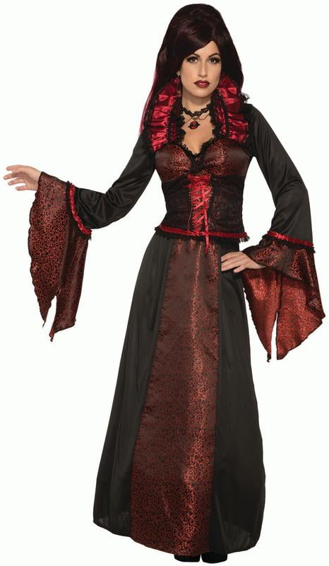 New Women's classées Miss Vampire Robe & Chapeau Spooky Halloween Costume Set 
