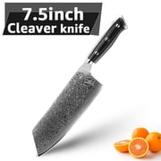 Damascus Cleaver Knife With Full-Tang Handle 67 Layer Steel Japanese Meat Cleaver Butcher Knife Professional Chef Knife,7-inch
