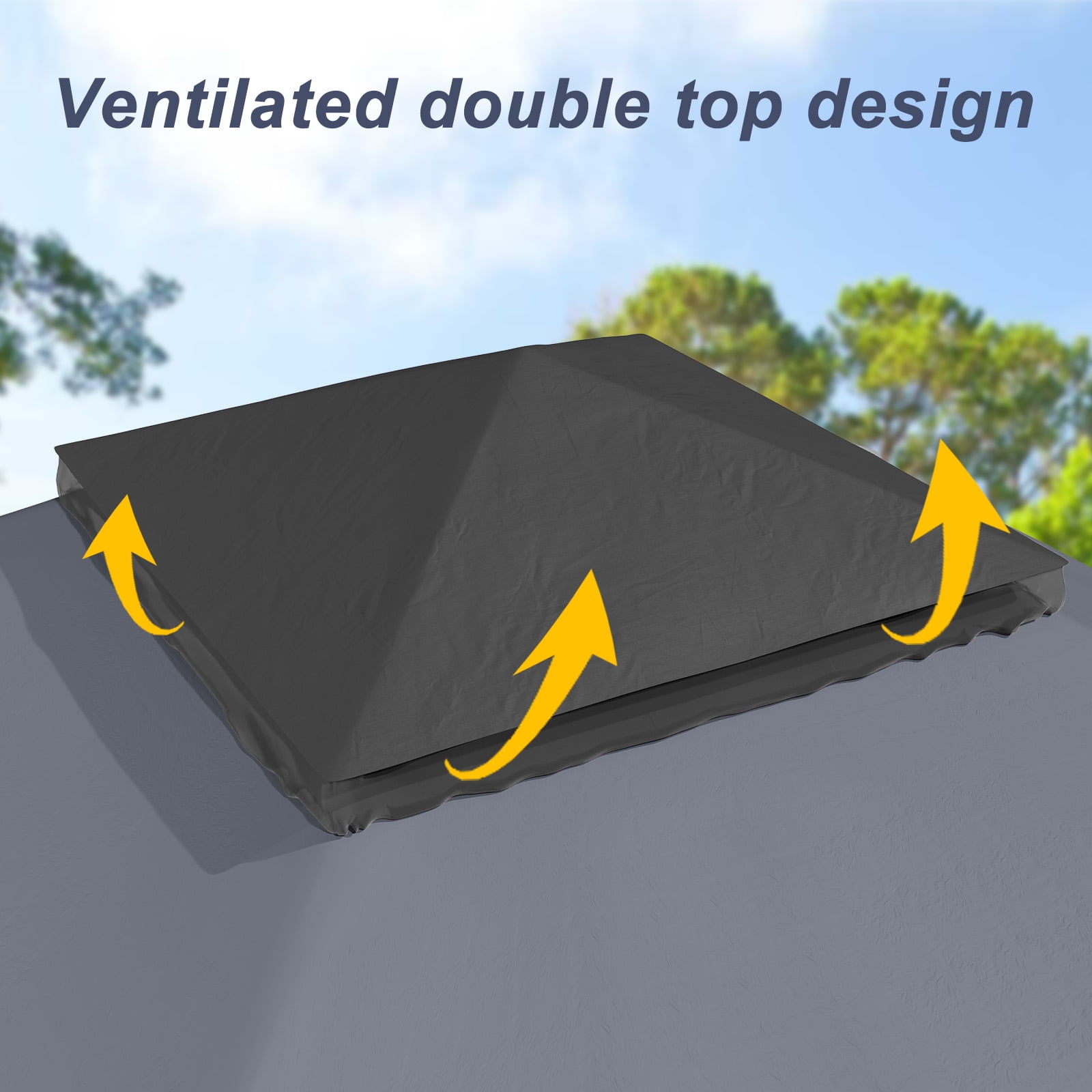 12'x12' Softtop Gazebo, Outdoor Pop Up Gazebo with Mosquito Netting, Party Tent & Shelter with Double Roofs for Gardens, Patios, Lawns