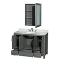 thumbnail image 2 of Wyndham Collection Sheffield 48" Wood Single Bathroom Vanity in White/Dark Gray, 2 of 3