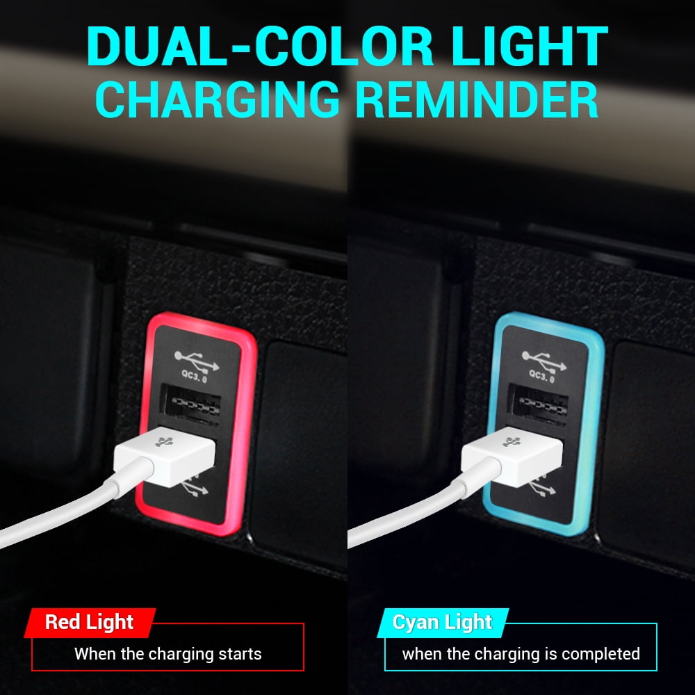 MICTUNING Car Phone Charger for Toyota 12V USB Charger Port for iPhone Android Phone 