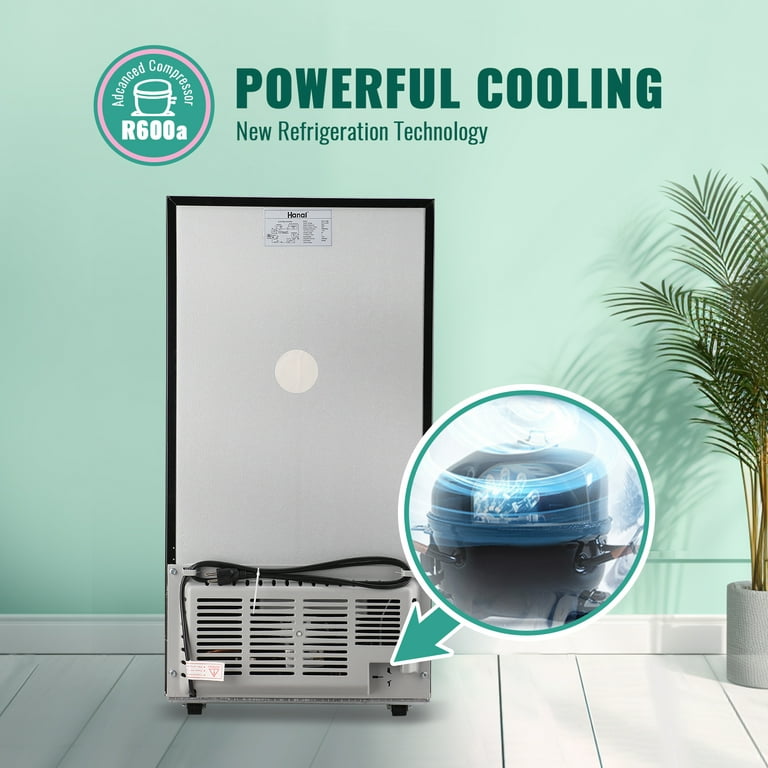 3.5 Cu.Ft Compact Refrigerator Wanai Dual Doors Mini Fridge with Freezer Blue Removable Glass Shelves, Size: (W) 17.48 x (D) 17.52 x (H) 35.62 inch