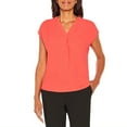 thumbnail image 2 of Banana Republic Women's V-Neck Front Pleat Relaxed Fit Blouse Top (Red, XL, 620630), 2 of 7