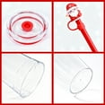thumbnail image 4 of 16oz Christmas Plastic Cold Cups with Lids and Straws, 2 Pack Holiday Tumblers with Santa & Christmas Tree Straw Toppers, 4 of 9