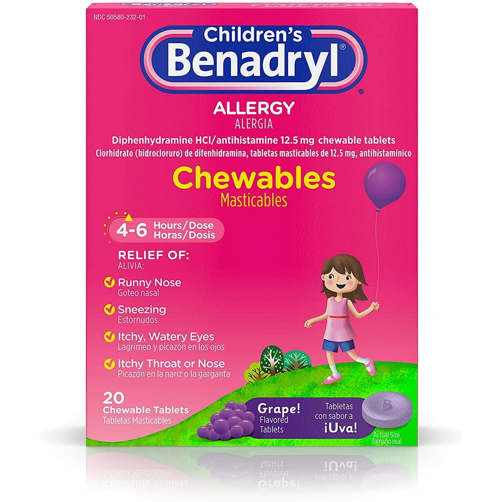 Children's Benadryl Allergy Chewables with Diphenhydramine HCl