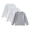thumbnail image 2 of 3 Pack Cotton Long Sleeve Tee Shirts Basic Crewneck T-Shirts for Boys/Girls/Toddlers Long-Sleeve T-Shirts, 2 of 7