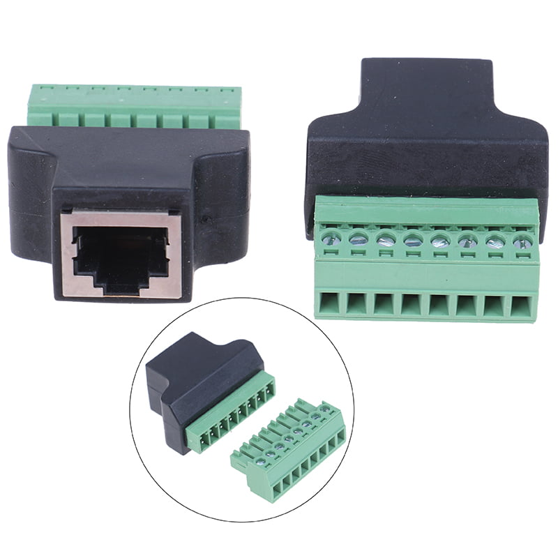 RJ45 Male Jack to 8 Pin Screw Terminal Adapter Block Connector For Digital DVR 