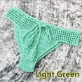 thumbnail image 3 of Ladies Solid Color Crochet Knitted Swim Trunks - High Waist, Ruched Front, Beach Shorts - Handmade, S-L, 3 of 3