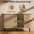 thumbnail image 5 of Waleaf 55" Sideboard Buffet Cabinet with Tambour Sliding Doors, Mid-Century Modern Fluted Console Table for Coffee Bar & Dining Room, 5 of 7