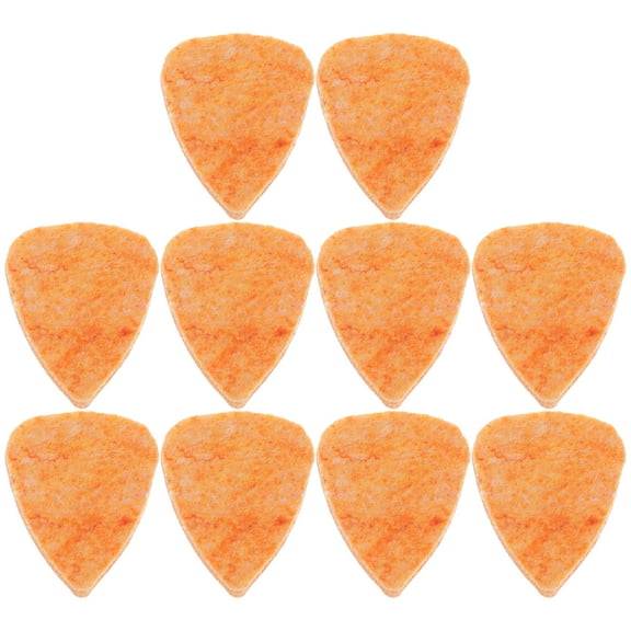 Set of 10 Orange Felt Picks for Ukulele - Soft Plectrums Ideal for Ukulele Playing