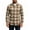 Khaki, variant on Mens Long Sleeve Plaid Button Down Shirts- Casual Midweight Turn Down Collar Layering Flannel Jacket Shirt Gray Size M