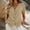 Khaki, variant on Women's Lapel Henley Short Sleeve Linen Tank Top, Half Button Front Loose Fit Daily Layering Vest Green S