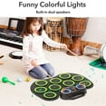 thumbnail image 2 of PAXCESS 9 Pad Roll-Up Electronic Drum Set with Pedals, Speaker, and Lights, 2 of 9
