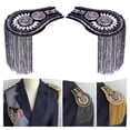 thumbnail image 4 of 2 uds charreteras flecos borla aleación de zinc hombrera broche moda hombro charretera para uniforme disfraces fiesta traje mujeres hombres SM SunniMix Charretera de hombro, 4 of 6
