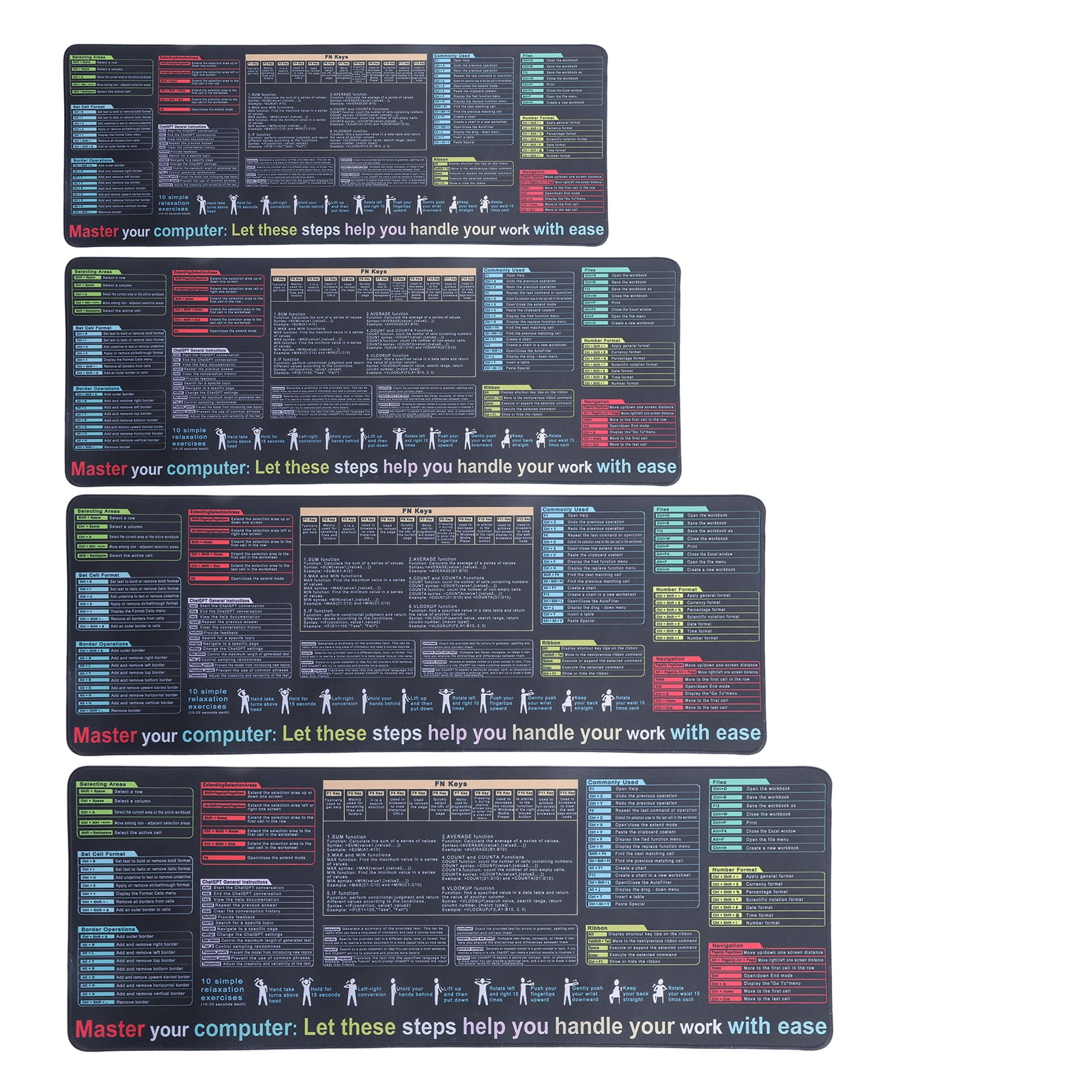 Desk Pad with Word Function Key Providing Spacious and Waterproof Surfaces for Office and Gaming